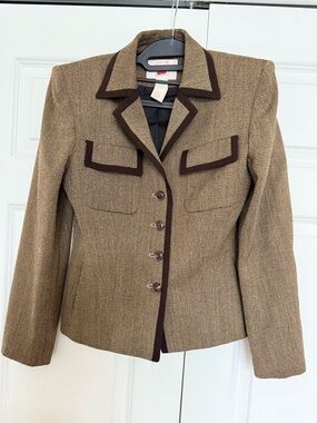 Mondi Brown and Dark Brown Tailored BlazerVintage size Small fit US 6